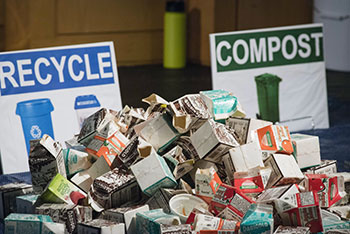 piles of recyling and compost